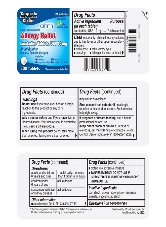 Ohm Loratadine 10mg Tablets 500ct - Image 3